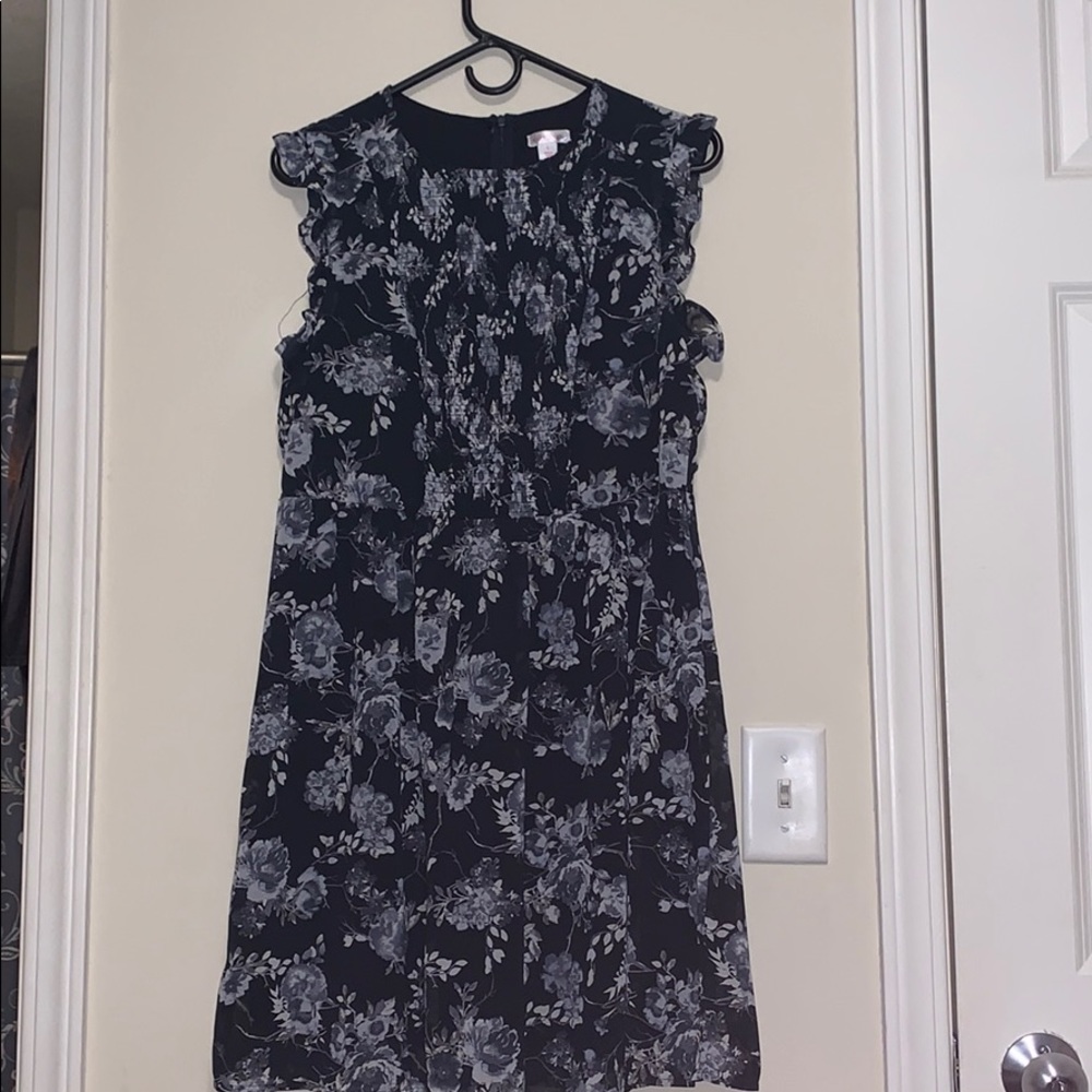 Black and white floral dress